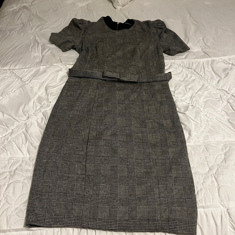 Express Black and White Plaid Dress